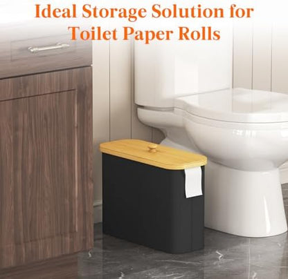 Lifewit Toilet Paper Storage Holder, Large Stand Basket, 23L, Black