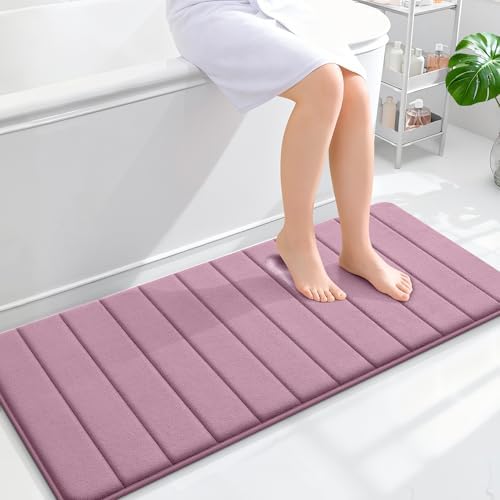 OLANLY Memory Foam Long Bathroom Rugs Runner 47x20, Super Soft Absorbent
