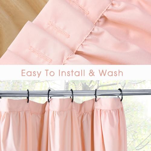 Homechoice Decor Peach Shower Curtain 2 Pack, 36" W x 72" H x 2 Panels
