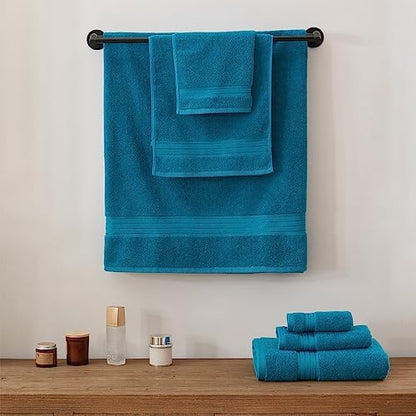 COZYART Luxury Hand Towels 4 PCS, Teal 100% Turkish Cotton 650 GSM