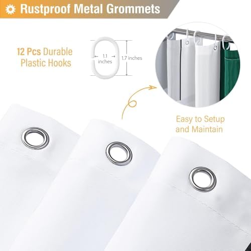 BTTN 72 x 96 Long Geometric Waterproof Fabric Shower Curtain, Emerald Green