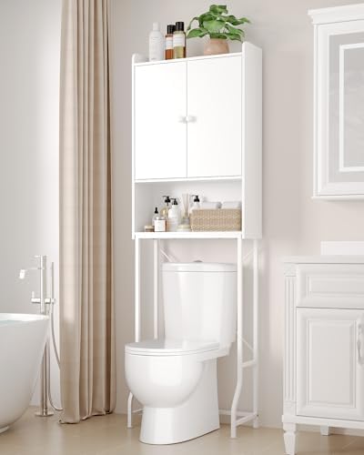 Kitsure 67.9"H Over Toilet Storage Cabinet, Magnetic Door, Adjustable Shelf