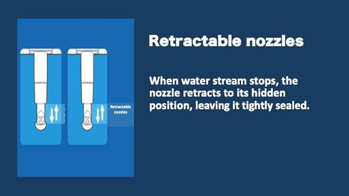 – Quality bidet attachment, elegant design | Dual nozzle for front and rear fresh water wash. Non-electric and retractable sprayers. Ultra-slim and easy to fit.