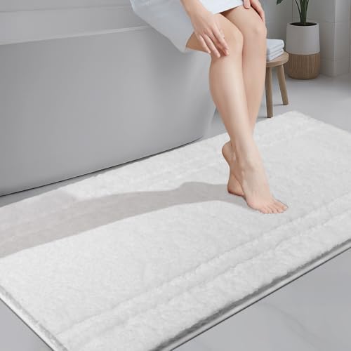 PURRUGS Bathroom Rug, Bath Mat, 30" x 60", White