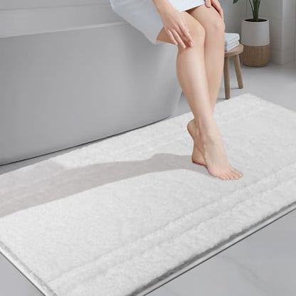 PURRUGS Bathroom Rug, Bath Mat, 30" x 60", White
