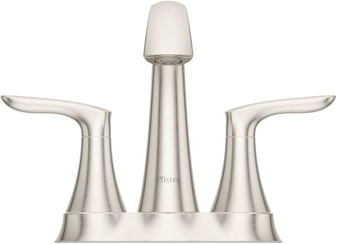 Pfister Weller Bathroom Sink Faucet, 4-Inch Centerset, 2-Handle, 3-Hole, Matte Black Finish, LG48WRPB