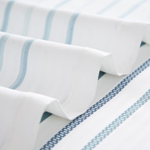 jinchan Multi Blue and White Shower Curtain for Bathroom Modern Farmhouse Striped Waterproof Fabric Shower Curtain Set with 12 Hooks Machine Washable 70x72 Inches