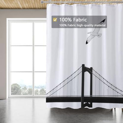 LLSCL Fabric Shower Curtain Liner with Magnets, Waterproof Hotel Quality, 72 x 72 Machine Washable