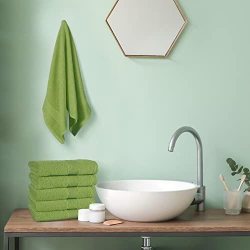 Belizzi Home Ultra Soft 6-Piece Hand Towel Set 16x28-100% Ringspun Cotton - Durable & Highly Absorbent Hand Towels - Ideal for use in Bathroom, Kitchen, Gym, Spa & General Cleaning - Kiwi Green