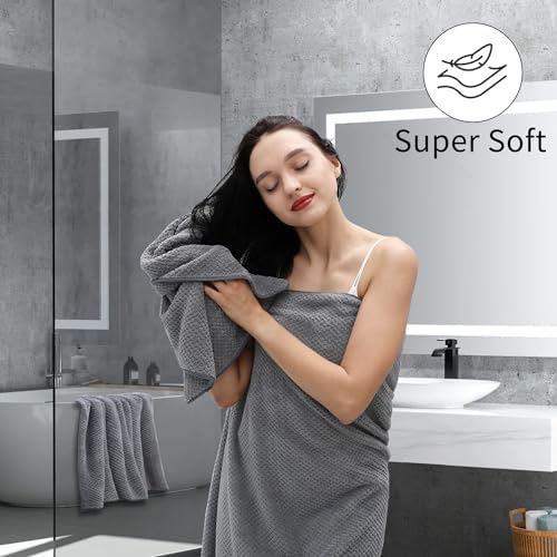 Hailea Grey Hand Towels Set 16x31 Inches,Soft Microfibers Bathroom Towel Set 2 Pack,Highly Absorbent Quick Dry Luxury Towel Hotel Spa Gym Hand Towel Collection for Bathroom