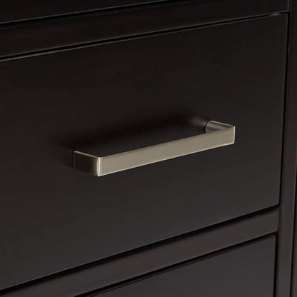 ARIEL Cambridge 42-inch Bathroom Vanity Base Cabinet,Solid Wood, 2 Soft Closing Doors, 5 Dovetail Drawers, Espresso