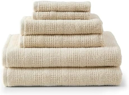 Martha Stewart - Cotton Bath Towel Set, Soft & Absorbent Towels, 6 Pack