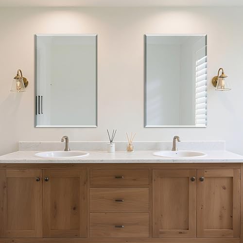 2 Pack 24"x36" Bathroom Vanity Mirror for Over Sink, Frameless Wall Mirror