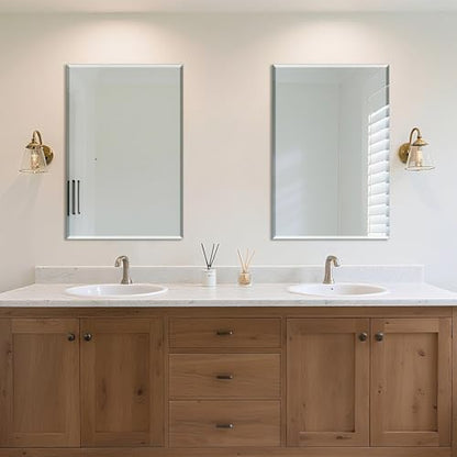 2 Pack 24"x36" Bathroom Vanity Mirror for Over Sink, Frameless Wall Mirror