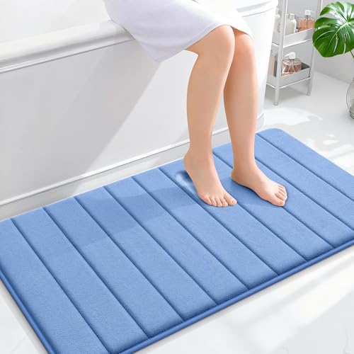 OLANLY Memory Foam Long Bathroom Rugs Runner 44x24, Super Soft Absorbent