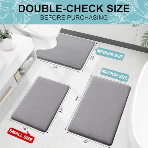 Smiry Memory Foam Bath Mat 30x20, Extra Soft and Absorbent Bathroom Rugs