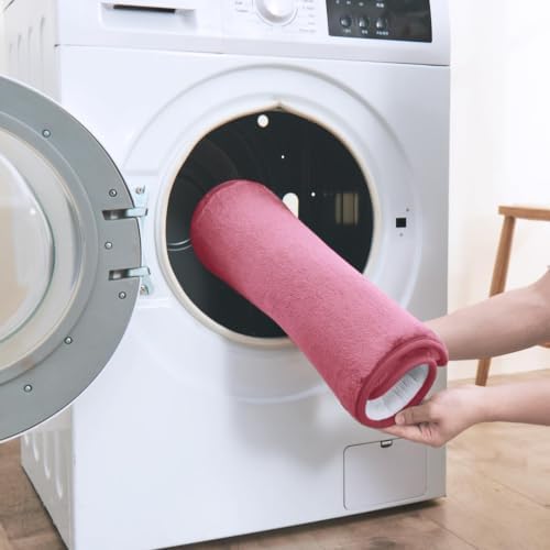 HUXMEYSON 3-Piece Memory Foam Bathroom Rug Set, Pink