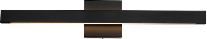 24 Inch Modern Vanity Light Black Bathroom Lighting Fixture with Up & Down Lighting 5CCT Dimmable LED Vanity Light Bar Over Mirror for Bathroom Bedroom Restroom