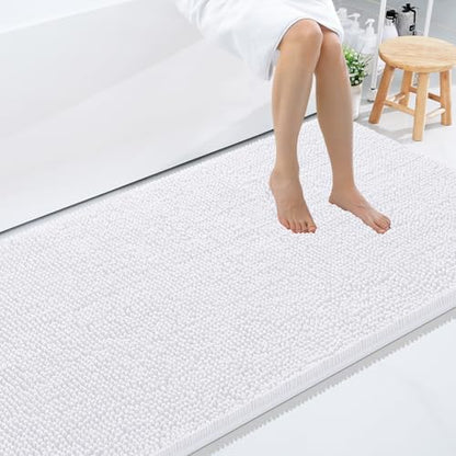 Smiry Bathroom Rugs 96X24, Luxury Chenille Extra Soft Absorbent Bath Mat
