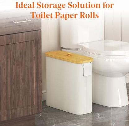 Lifewit Toilet Paper Storage Holder, Extra Large Stand Basket, 30L, White