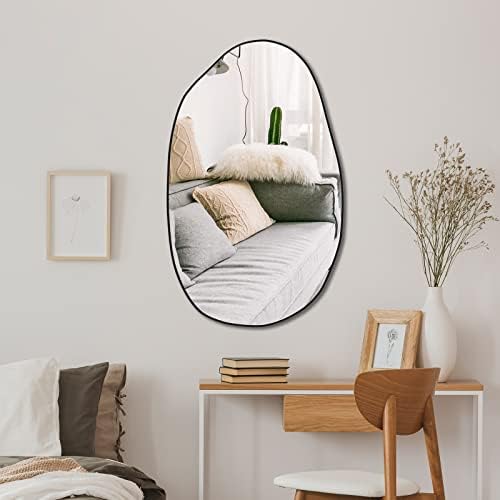 Irregular Asymmetrical Mirror Wall Mounted, Unique Vanity Mirror,Shaped Dressing Mirror Decorative for Living Room, Bathroom, Bedroom, Entryway Wall Decor, 33.5"×20.5"