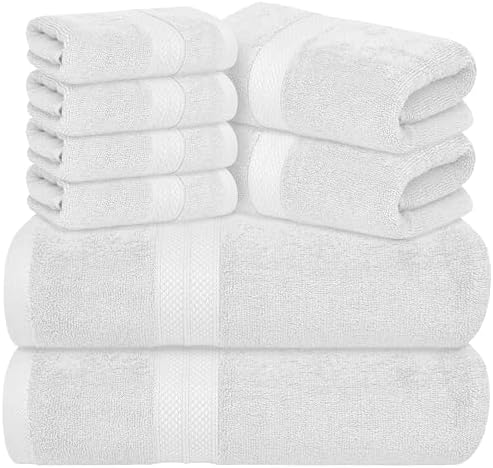Avalon Towels White Bath Towels, White Towel Set, 8pc