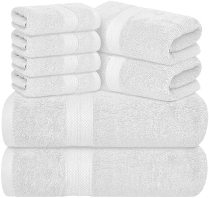 Avalon Towels White Bath Towels, White Towel Set, 8pc