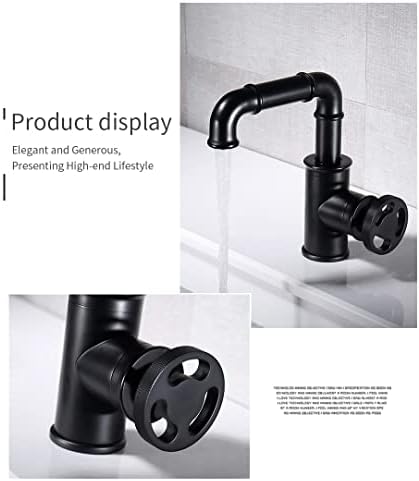 Modern Brass Bathroom Faucet with Hot and Cold Water Mixer Tap for Kitchen Contemporary Black Finish
