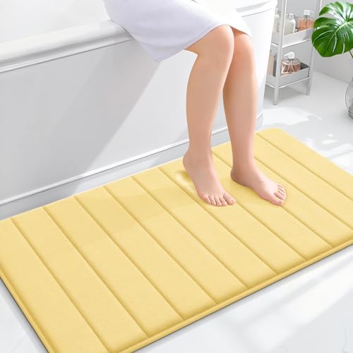 OLANLY Memory Foam Long Bathroom Rugs Runner 44x24, Super Soft Absorbent