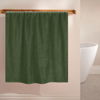 MyOwn Ultra Soft 2 Pack Oversized Bath Towel Set 28x55 inch, Cotton Large Bath Towels, Highly Absorbant Compact Quickdry & Lightweight Towel, Ideal for Gym Travel Camp Pool - Olive Green