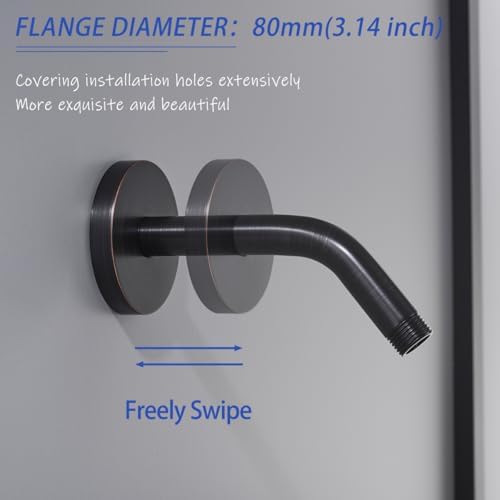 Wall Mounted Shower Arm Extension Head Holder Stainless Stee for Elbow Bathroom Accessories Pipe Bath Tube Oil Rubbed Bronze,SW-RD91018-6-ORB.
