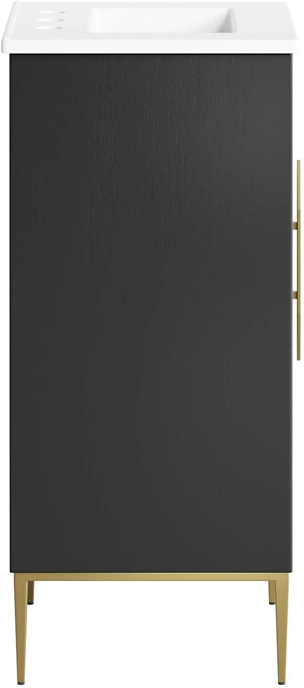 Modway Awaken Bathroom Vanity Cabinet, 18", White Black