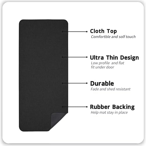 Bosap Bath Mat,Ultra Thin Bathroom Runner Rugs,Large Bath Mats for Bathroom,Quick Dry,Non-Slip,Machine Washable,Low Pile,Bath Rug,Shower Outside,Sink,Home Decor Accessories.Black,3'x5'(36x60inch)