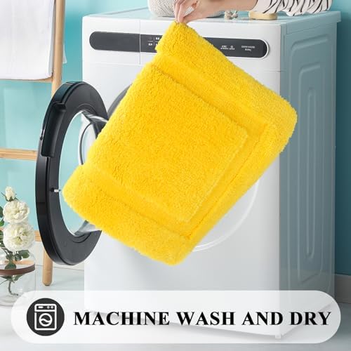 SHACOS Soft Microfiber Yellow Bathroom Rugs Sets 2 Pieces 32x20 inch