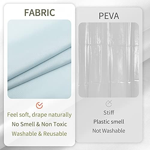 ALYVIA SPRING Waterproof Fabric Shower Curtain Liner, Washable Cloth Shower Curtain for Bathroom - Standard Size 72x72, Blue (Pack of 2)