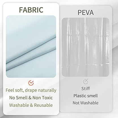 ALYVIA SPRING Waterproof Fabric Shower Curtain Liner, Washable Cloth Shower Curtain for Bathroom - Standard Size 72x72, Blue (Pack of 2)