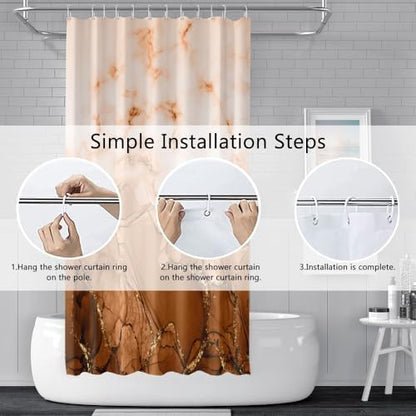 Brown Extra Long Waterproof Shower Curtain 72x96 inches