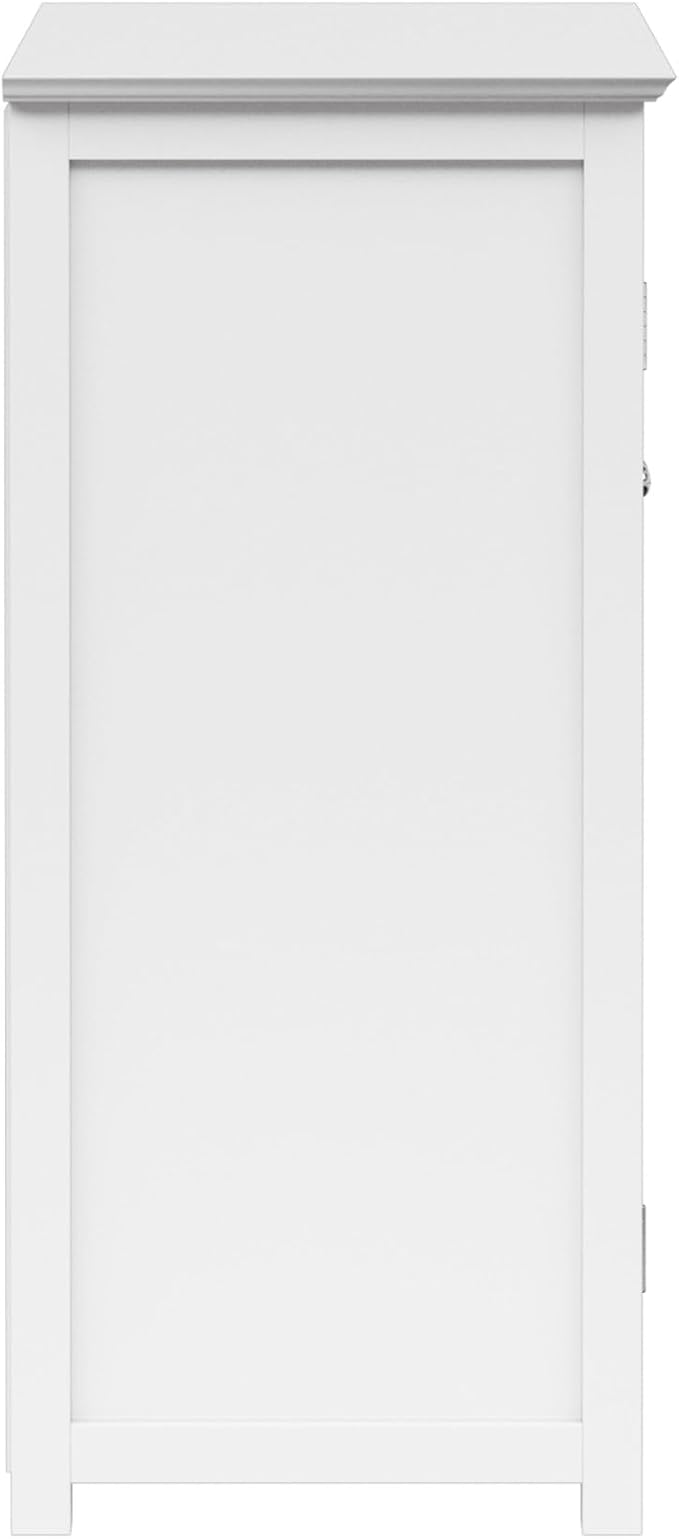 Teamson Home Conner Freestanding Two-Door Floor Storage Cabinet with 2 Adjustable Shelves, White