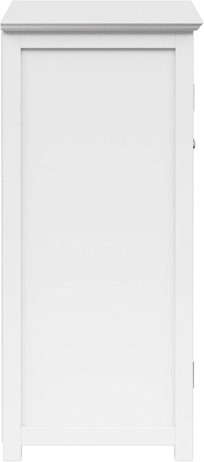 Teamson Home Conner Freestanding Two-Door Floor Storage Cabinet with 2 Adjustable Shelves, White