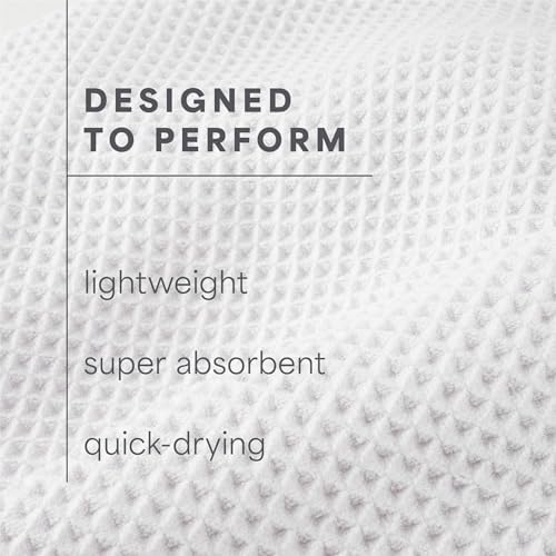 S&T INC. Aura Waffle Bath Towels, 4 Pack, 30" x 60", White