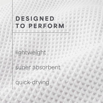 S&T INC. Aura Waffle Bath Towels, 4 Pack, 30" x 60", White