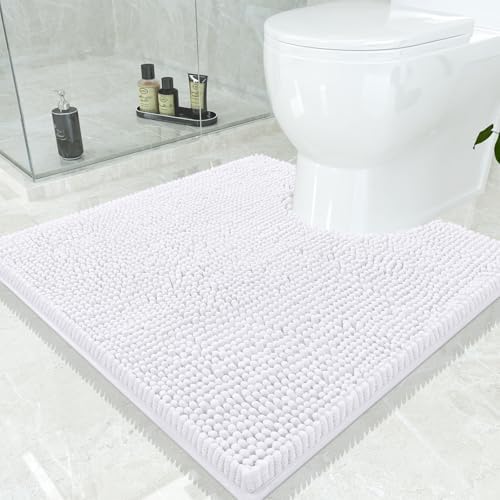 Smiry Toilet Rugs U-Shaped 24x24, Extra Soft Absorbent Contoured Bath Mat