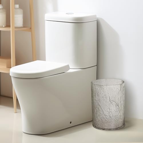 RQYIXI Resin 6-Piece Bathroom Accessories Set, Silver Crackle, Trash Can