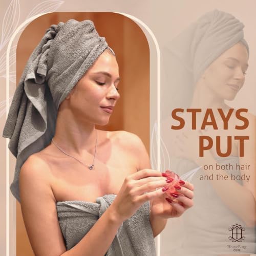 CORE 4-Piece Cotton Bath Towels for Bathroom | Value Pack, Soft, Absorbent, Quick-Dry, Lightweight, Minimalist, 27x54 in, Steel Grey