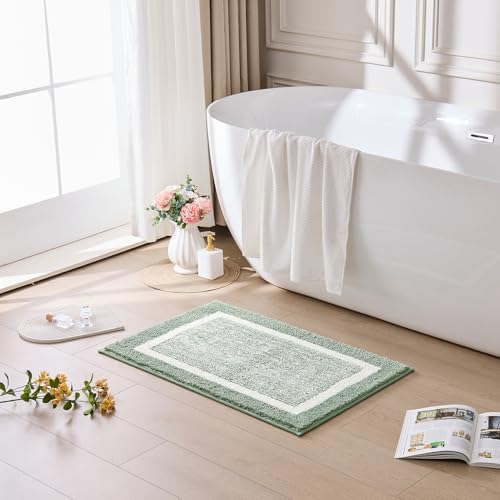 CozeCube Sage Green Bath Runner 59"x24" Non Slip Washable Rug