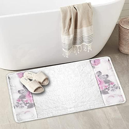 Zahari Home Michelle Bathroom Rug Luxury Bath Rug Washable Beautiful Shower Mat Unique Design Stylish Non Slip Shower Mat Floral Rug Bath Shower Tub Decor