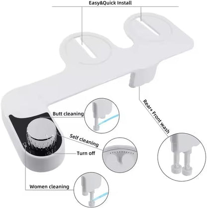 Bidet Attachment for Toilet, Self Cleaning Bidet Attachment with Adjustable Cold Water Pressure, Front and Rear Wash for Women and Men, Premium Bathroom Accessory by anees