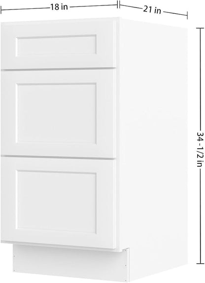 Furinno Shaker Bath Vanity Cabinet Without Top, Ready to Assemble, 21 D x 18 W x 34.5 H, White