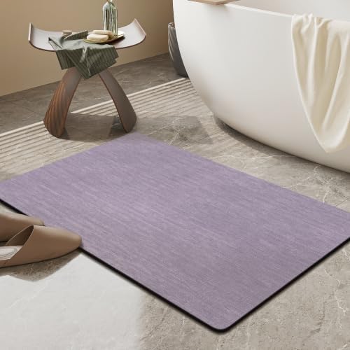 Mecko Bath Mat Ultra Thin Lavender Purple, 24"x36"