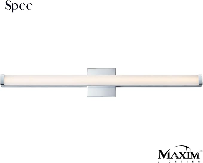 Maxim Lighting Spec Bath Vanity Light | Polished Chrome Aluminum Finish | Contemporary Indoor Light Fixture | Ideal for Bathrooms & Powder Rooms | Dimmable | Home Decor Light Fixture | 52006PC